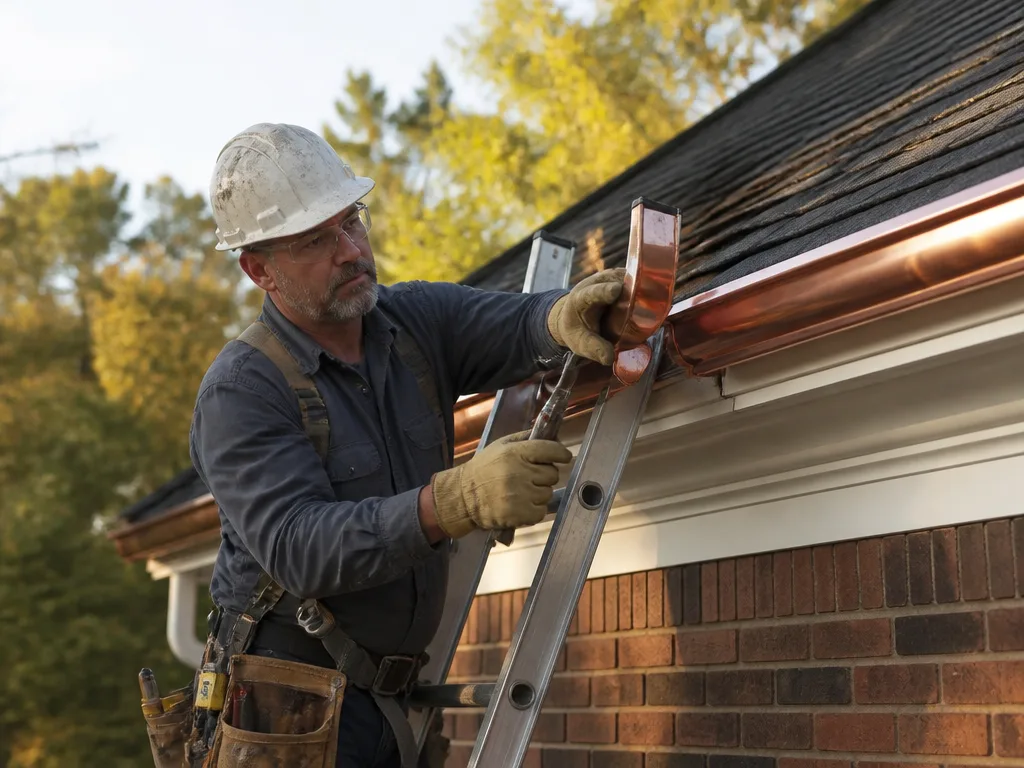 Copper Gutter Installation